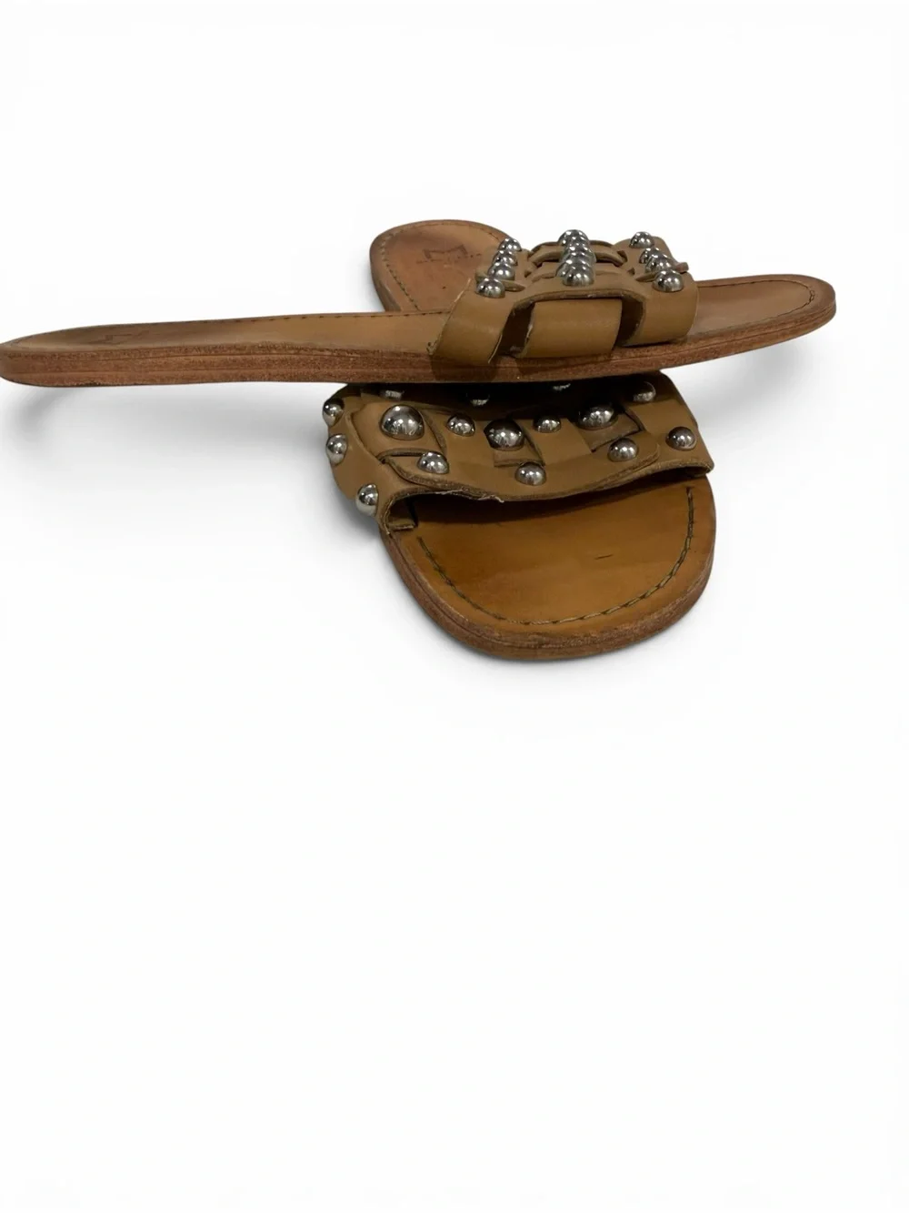 5 for $25!! Marc Fisher Studded Tan Leather Sandals